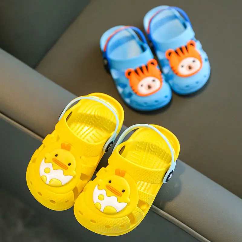 Cartoon Animals Children Clogs Summer Comfort Light Non-Slip Outdoor Sandals Anti-collision Toe Slip-On Kids Shoes Beach Shoes