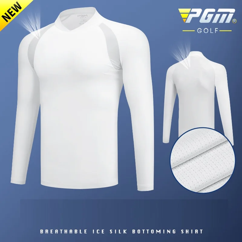 

PGM Men's Golf Clothing Sun Protection Shirt Ice Tights Long Sleeve T Shirt Anti-UV Training Underwear Shirts Golf Sportswear