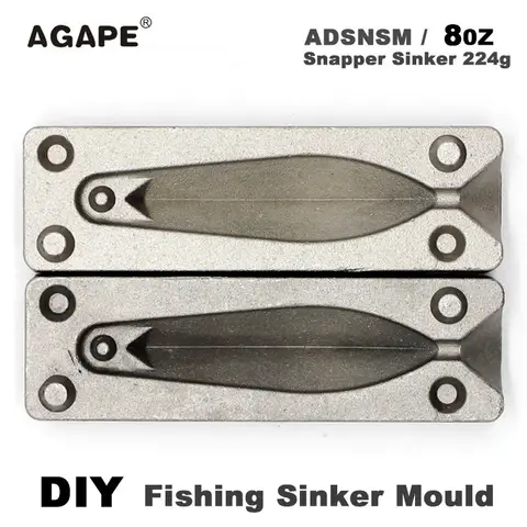 Agape DIY Fishing Snapper Sinker Mould ADSNSM/8oz Snapper Sinker 224g 1 Cavities