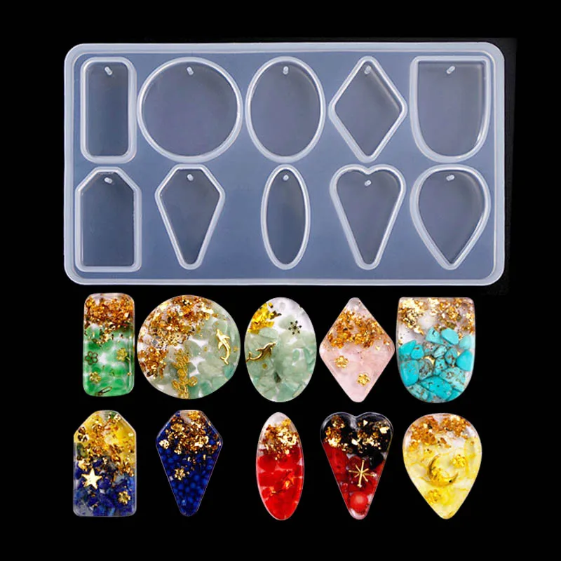 1PC Mix Pendant Shaped DIY Jewelry Tools UV Epoxy Resin Silicone Molds for Making Jewelry Supplies