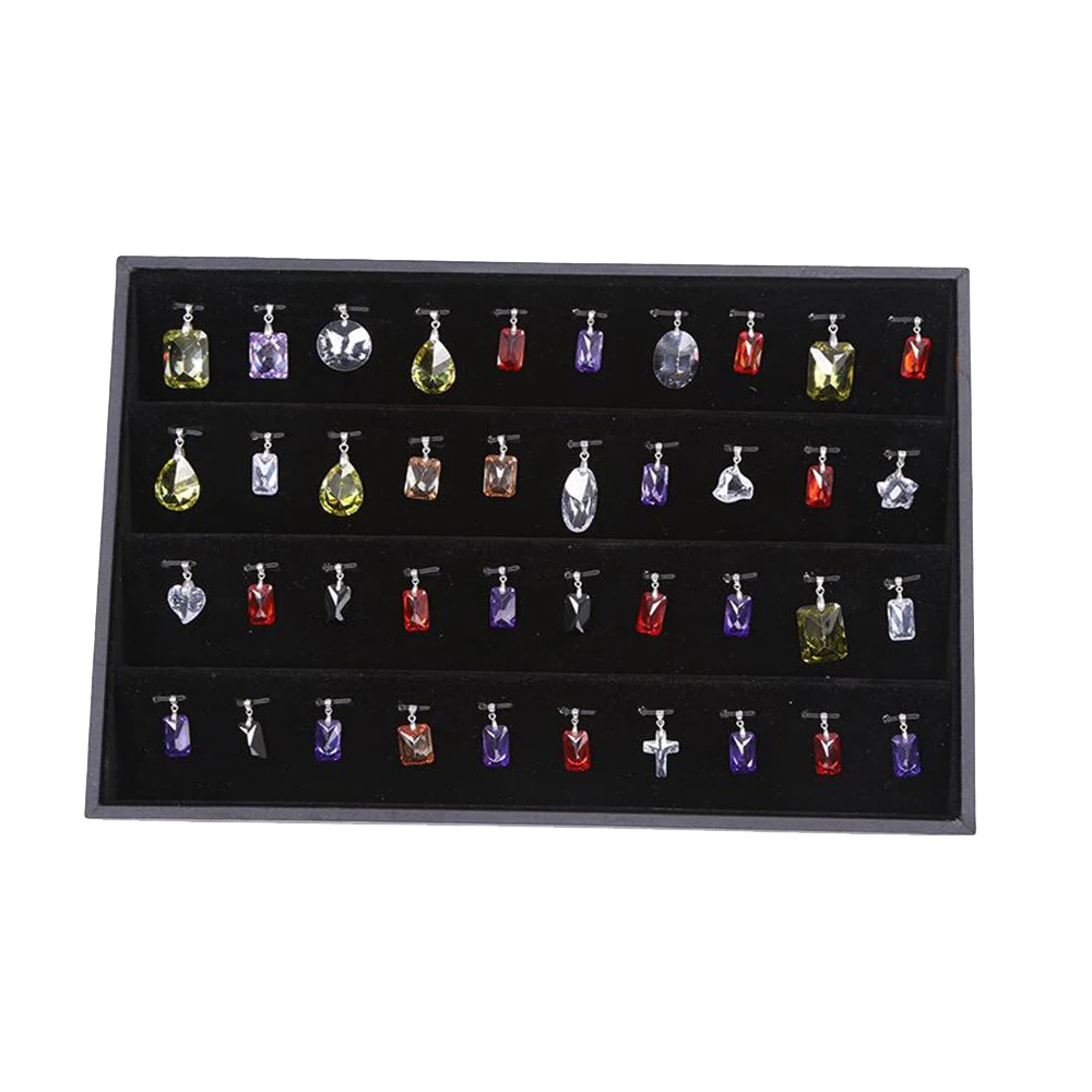 SZanbana Women Gift Black Velvet Tray 80 Hooks Large Earrings Organizer Box Storage Showcase Display Jewelry Holder Studs Case