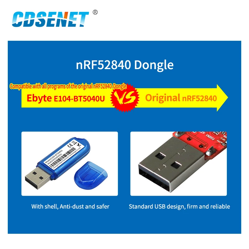 Module dongle USB BLE avec antenne PCB E104-BT5040U nRF52840 BLE4.2 BLE5.0, émetteur-récepteur Bluetooth sans fil de 2,4 GHz,