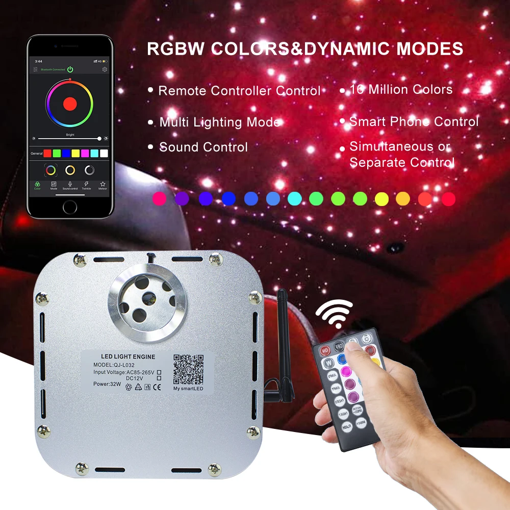 New 32W Twinkle RGB 4 level-speed Smart APP Control LED Fiber Optic Light Engine for Starry Sky Effect Ceiling