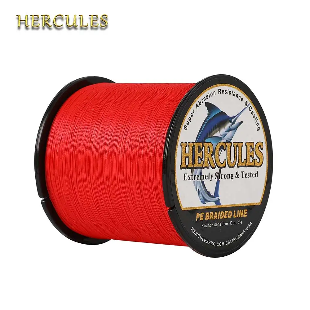 Hercules Braid Cord For Fishing Lines 8 Wire Multifilament 10-300LB PE 100M-2000M Red Durable Pesca Carp Fishing Accessories