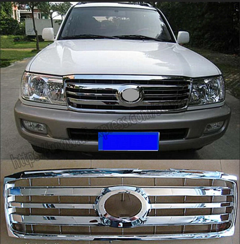 For Land Cruiser 4500 4700 FJ100 LC100 2006-2007 1PCS ABS Chrome Front Grilles Protector Trim