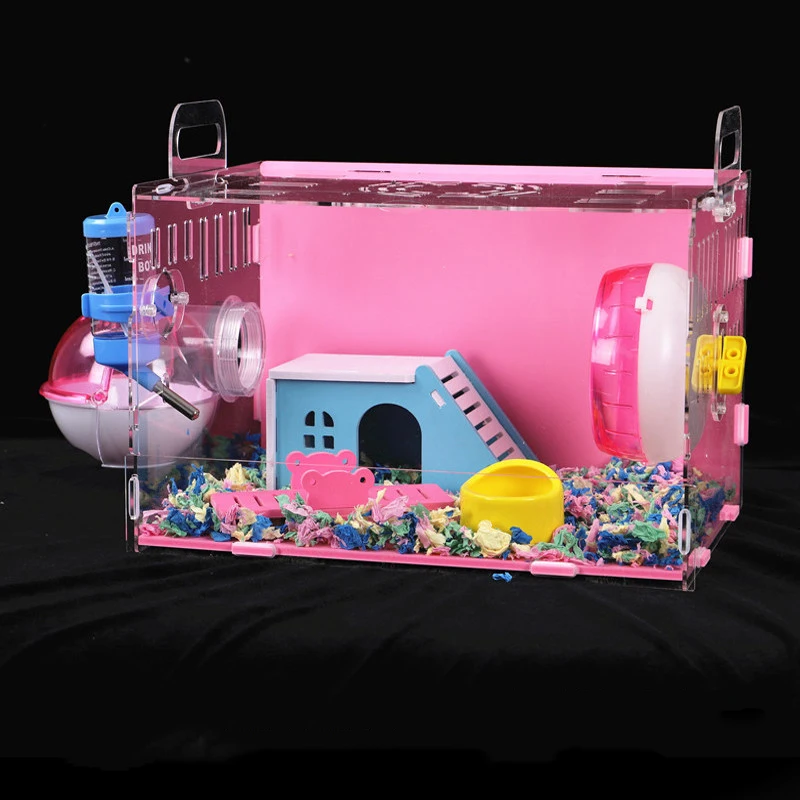 Imagem -04 - Grande Acrílico Hamster House Transparente Pequeno Pet Cage Oversized Villa Gaiola Básica Toy Supplies Pacote Ninho Cobaia Tamanho