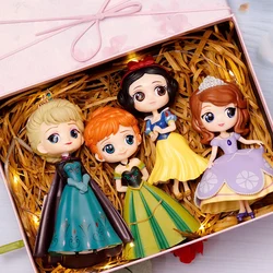 HOT 20+ Style Princess Q Posket Princess Snow Elsa & Anna clown PVC Anime Dolls Figures Collectible Model Kid Toys Gift