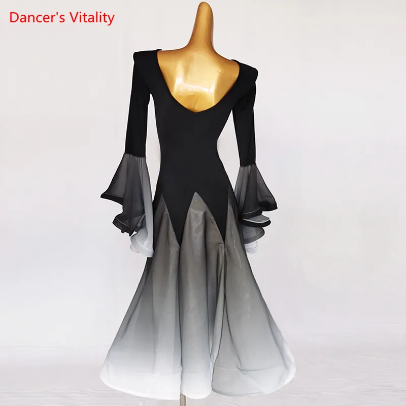 Ballroom Dance Dress V-Neck Big Swing Skirt Performance Clothes Profession Custom Adult Child High-end Competition Clothing