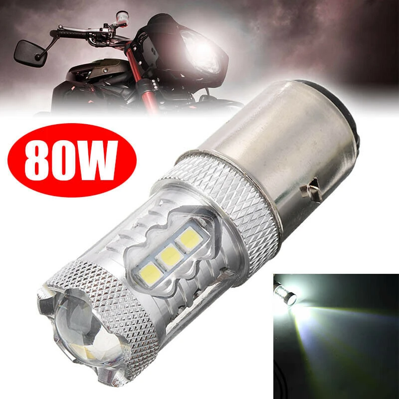 

80W BA20D H6 White 16 LED Motorcycle MotorBike/Moped/ATV Headlight Motorcycle Headlight Car Accessories