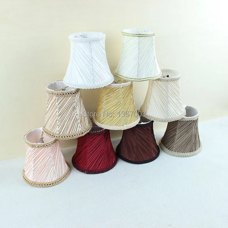 Mini Lamp Shade Pleated Lace Lampshade Fabric Lamp DIY Home Decoration, Clip on