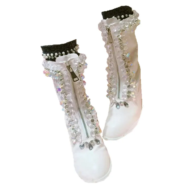 

Sequins zip fashion lolita boots women's casual white Martin shoes Platform Short Boots cos Lolita loli Girl Tea Party Victoria