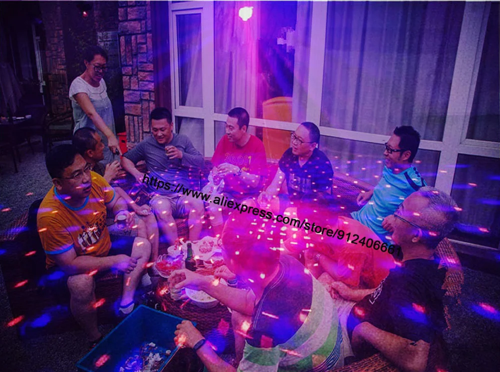 Mini RGB Disco Light DJ LED Laser Stage Projector Red Blue Green Lamp USB Rechargeable Wedding Birthday Party DJ Lamp