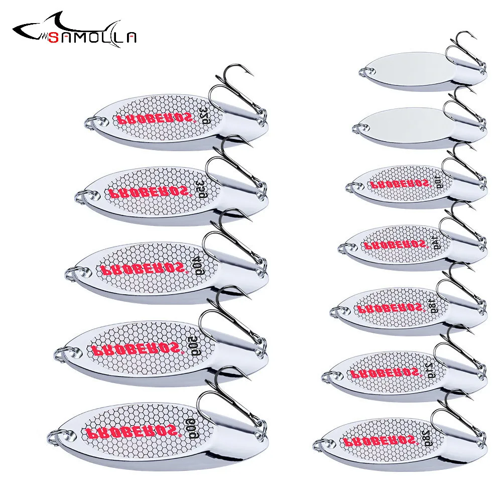 

Fishing Spoon Lure Weights 3-60g Metal Fishing Lure Bass Fishing Saltwater Lures Fish Bait Isca Artificial Carp Trout Jig Tackle