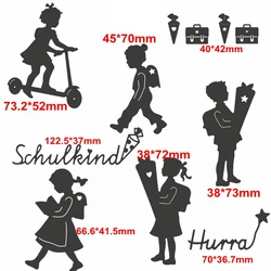 School Kids Schulkind Hurra Metal Cutting Dies Adorable Kids&Word Die Cuts For Card Making DIY New 2019 Embossed Crafts Cards