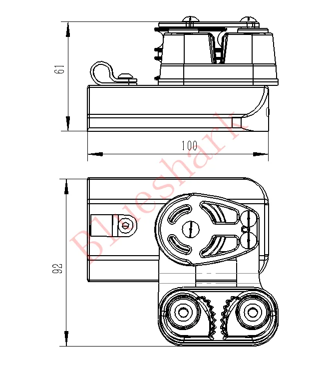 22mm Aluminum Traveler Track Car Marine Sailboat Hardware 1550