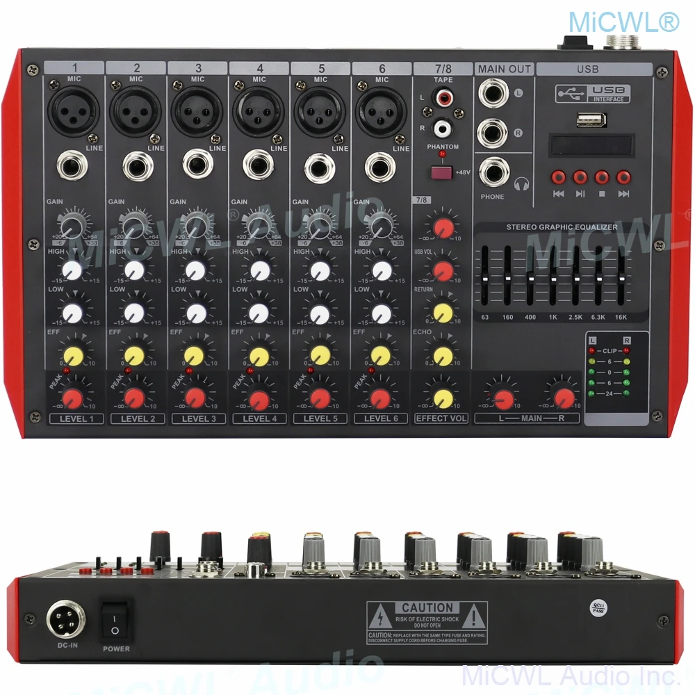 

GB8 8 Channel Bluetooth Portable Audio Mixer Sound Mixing Console MP3 48V XLR 3Pin 6.35 Jack