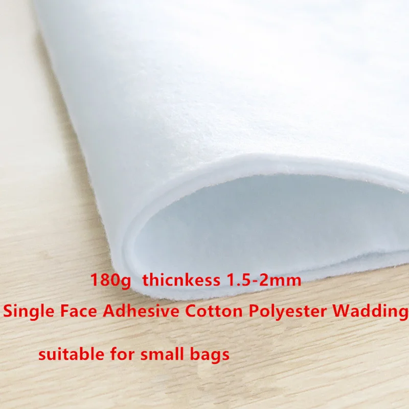 Light 180g Self-Adhesive Interfacing Fabric White Iron-On Polyester Cotton Non-Woven Fusible Interfacing for DIY Crafts Supplies