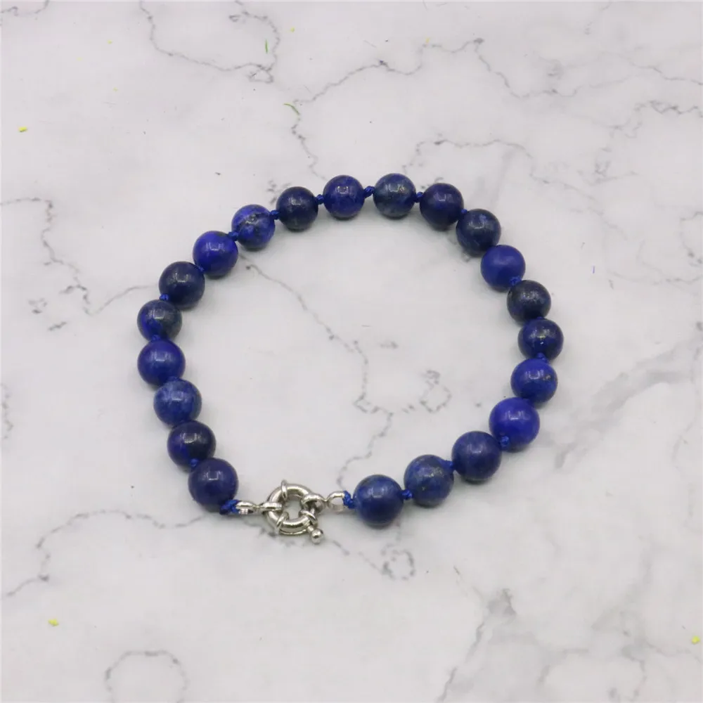 Jewelry set 8mm Egyptian Lapis Lazuli Round Beads necklace bracelet earrings Natural Stone Christmas gifts BV110 Wholesale Price