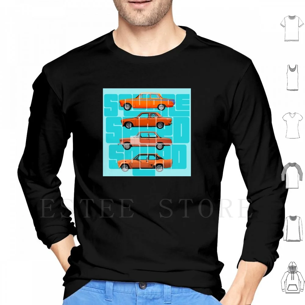 Sudaderas con capucha Square Speed Squad de manga larga Datsun Datsun 510 131 Abarth Abarth Lotus Lotus Cortina