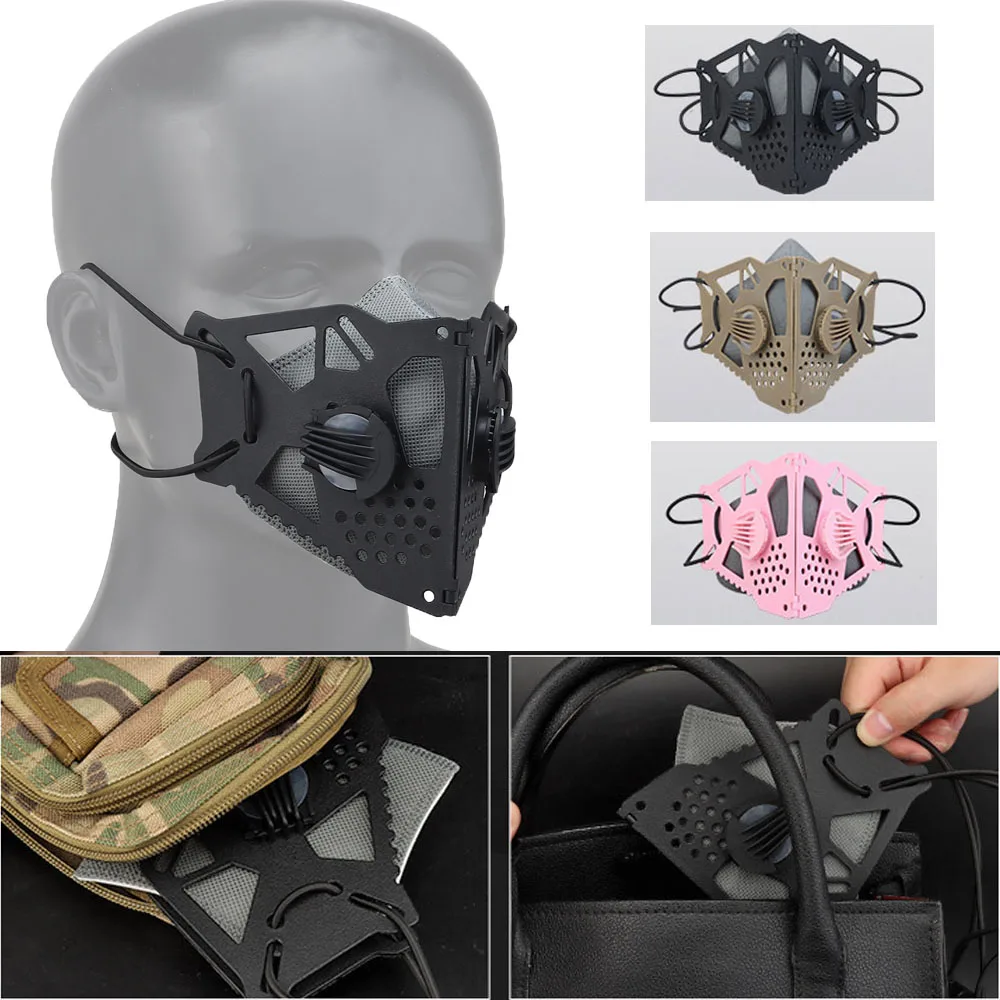 Tactical Butterfly Shape Mask Half Face Collapsible Mask Dustproof and Windproof For Outdoor Riding Militar Hunting Cosplay