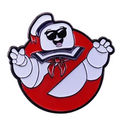 Ghostbusters No Ghosts Stay Puft Ghost Busters Marshmallow Man Enamel Metal Badges Lapel Pin Brooches Jackets Jeans Jewelry