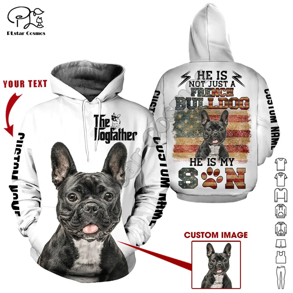 

PLstar Cosmos Cute French Bulldog 3D Printed Animal Hoodies Sweatshirts Zip Hooded For Men And Women Casual Streetwear Style-F01