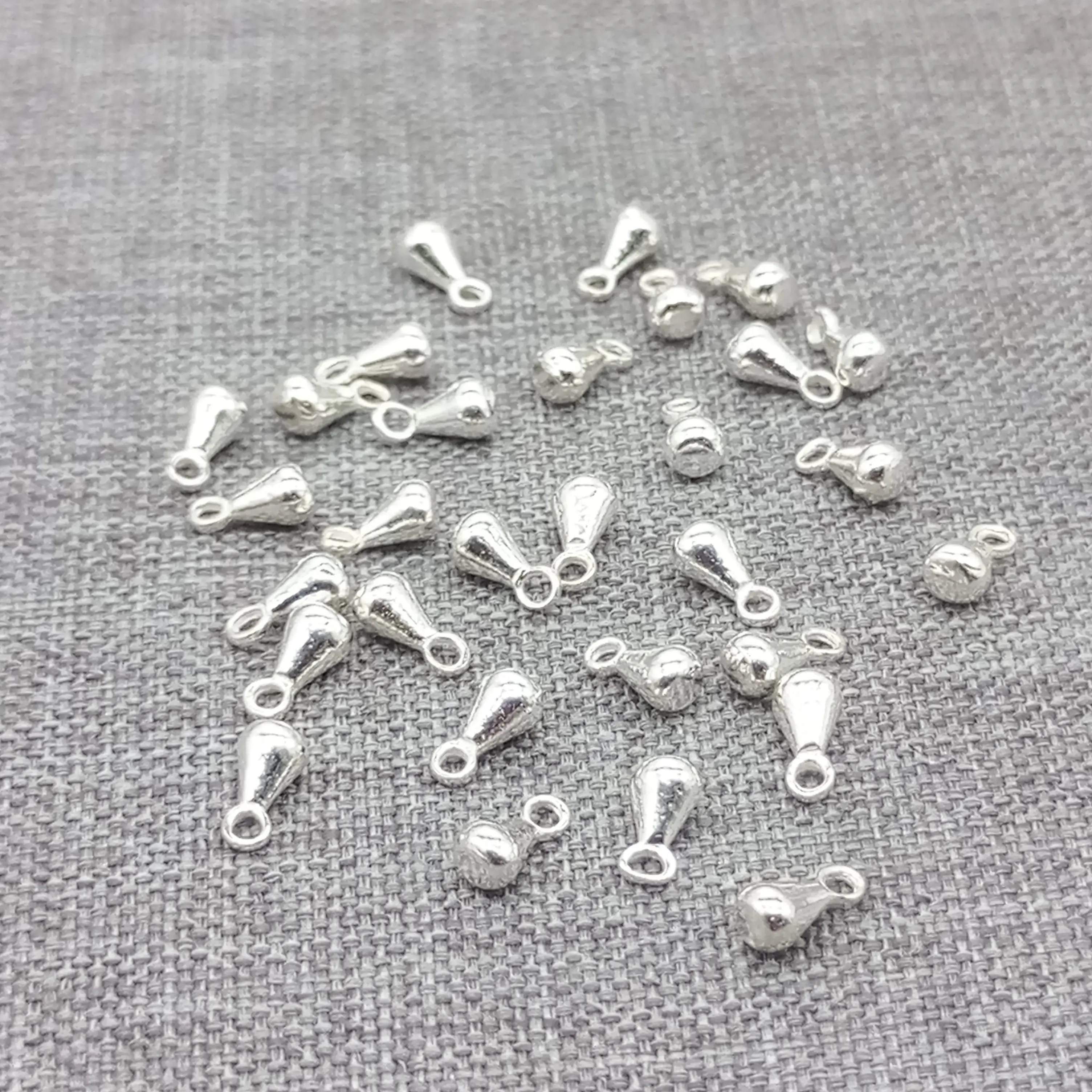 15 Pieces of 925 Sterling Silver Tiny Water Drop Charm for Extension Chains Extender