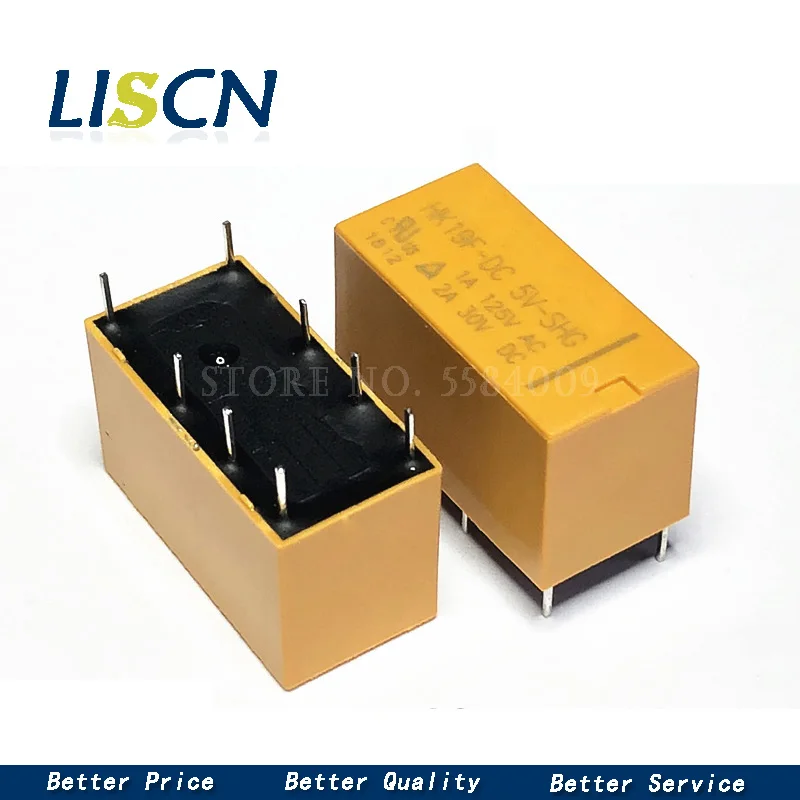 5pcs Coil DPDT 8 Pin 2NO 2NC Mini Power Relays PCB Type HUI KE HK19F HK19F-DC5V-SHG HK19F-DC12V-SHG HK19F-DC24V-SHG