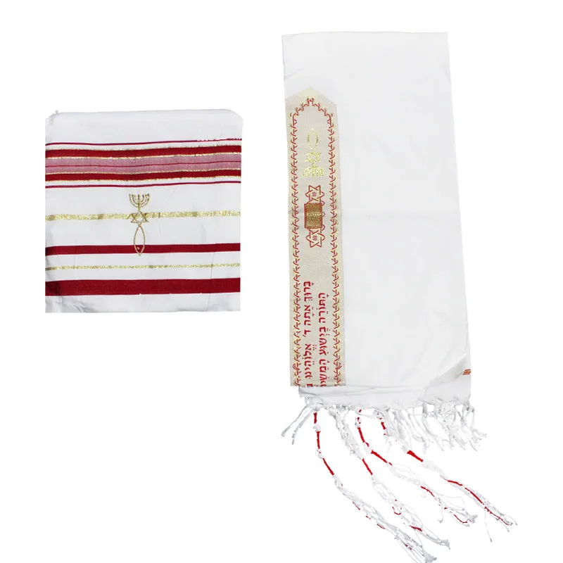 Jedaica Tallit Shawl Israel Talit scarf with Talis Bag Polyester Wraps Prayer 50x180cm