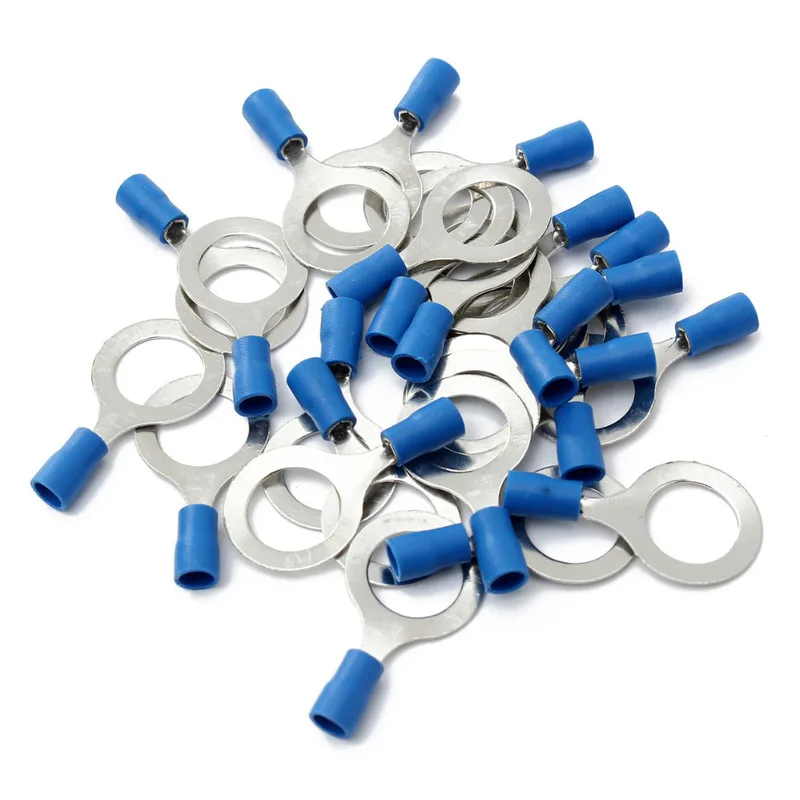16-14AWG 1,5-2,5 mm izolowane złącze pierścieniowe czerwone M3/M4/M5/M6/M8/M10/M13 przewód PVC kabel elektryczny zacisk zaciskany