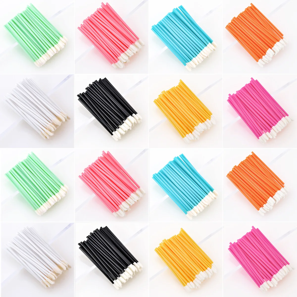 200/Pcs Disposable Multicolor Cosmetics Makeup Lip Brush Eyelash Brush Eyelash Extension Mascara Applicator Lipstick Stick Set