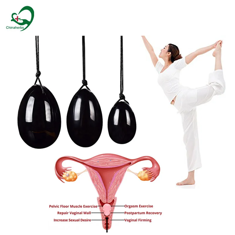 1 set Black Obsidia Yoni Eggs Vaginal Tightening eggs women pelvic floor Muscle Jade Eggs Massage Balls for women Kegel Exercise