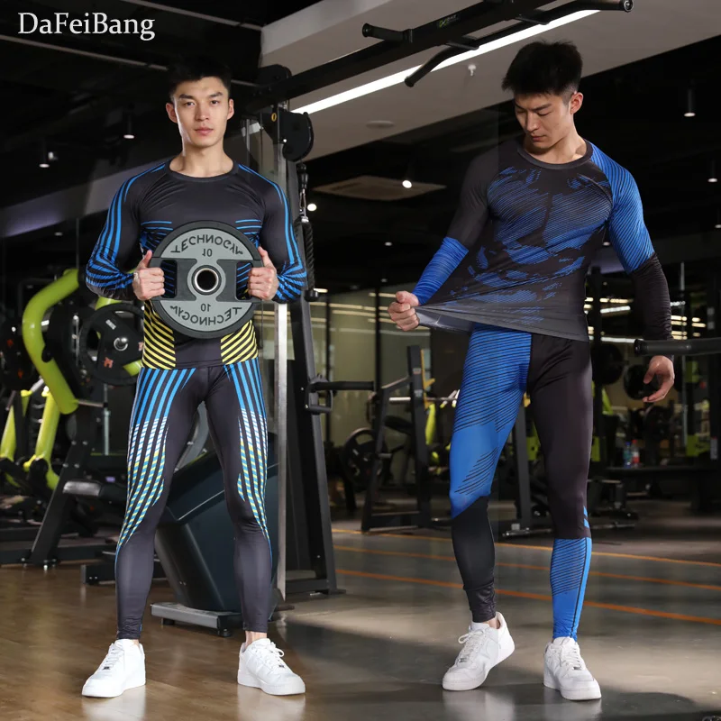 Winter Indoor Thermal Underwear Long-Sleeved Compression Shirt Quick-Drying Fitness Sports Shirt Warm Basic Layer Leggings Men