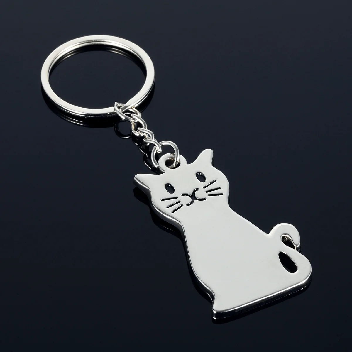 

Fashion Cute Metal Cat Animal Good Quality Car Keychain Pendant Handbag Key Chain Wholesale Fathers Day Gifts