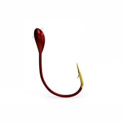 Anzuelo de plomo con cabeza de plantilla volteada, cebo de pesca de Lago de hielo, gusano rojo, señuelo, aparejos de pesca, 10 piezas