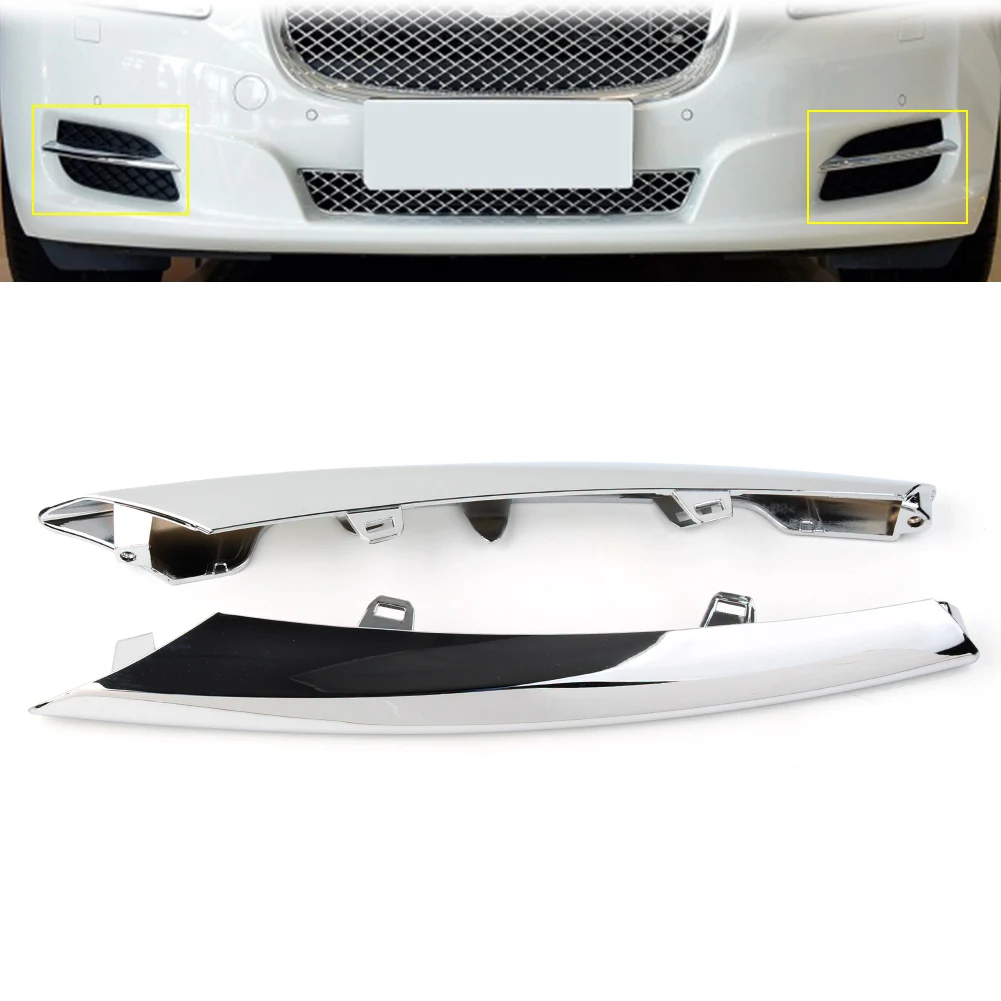 

2Pcs Chrome Car Front Bumper Side Grille Lip Spoiler Decoration Trim For Jaguar XJ 2010 2011 2012 2013 2014 2015