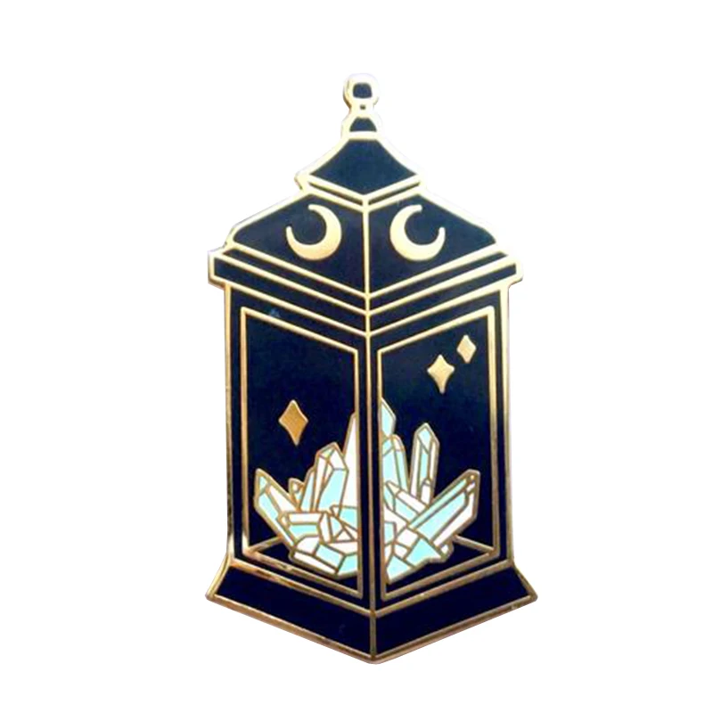 Mystical crystal lantern pin witchy vibes and fantasy dreams spooky aesthetic Halloween-themed collection