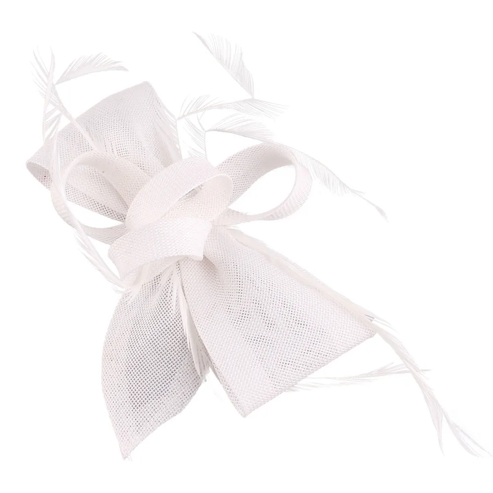 Frauen Gold Feder Blumen Hut Haar Clip Fascinator Schöne Kopfbedeckungen Stirnband Für Cocktail Party Hochzeit Kirche Haar Zubehör – Detail 22