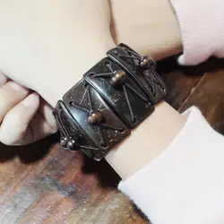 Bohemian Geometric Bracelets For Women Handmade Wood Bracelet Bangle Fashion Ethnic Jewelry Ladies Gift UKEN