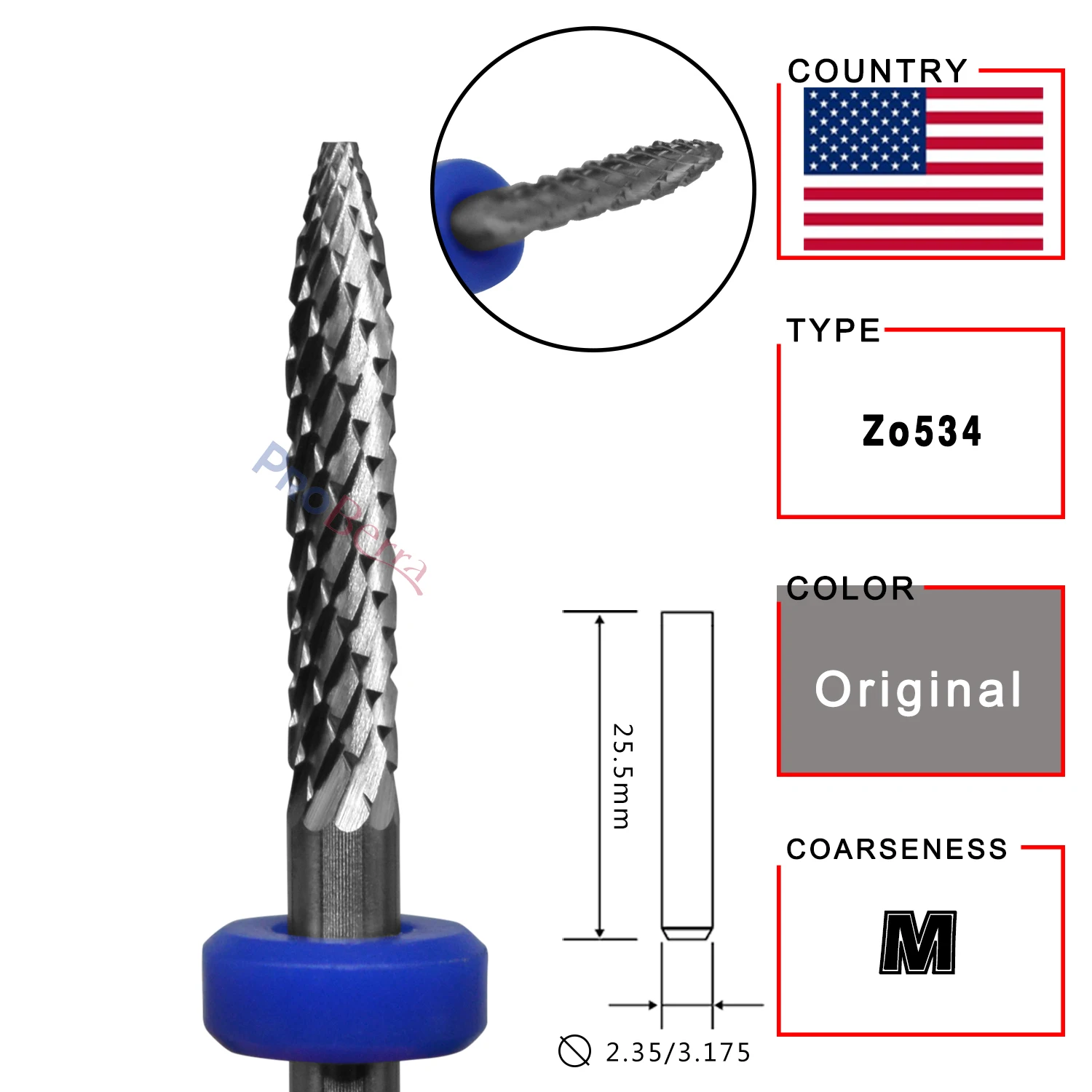 RolinStar Under Nail clean drill needle Tungsten steel arbide cuticle clean milling cutter minicure pedicure