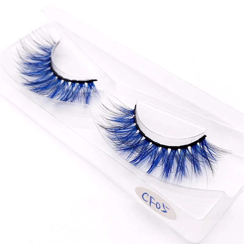 New 9D faux mink color lashes wholesale natural long fluffy individual dramatic colorful false eyelashes Makeup Extension Tools