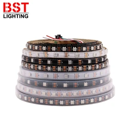 Tira de luces Led de DC5V WS2812B WS2812 RGB, direccionables individualmente, 30/60/144Led, PCB Blanco/Negro, IP30/65/67