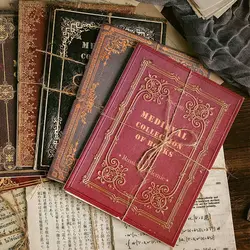 1Set Retro Medieval Book Pages Simulation Paper Background Paper Collage Middle Ancient Book Album Scrapbook Decor DIY Materials