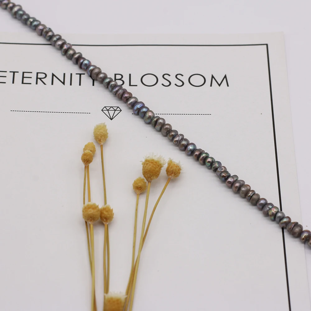 Natural Freshwater Quality  Pearl Beads Flat Round Loose Pearls Bead For DIY Charm Bracelet Necklace Jewelry Accessories Making