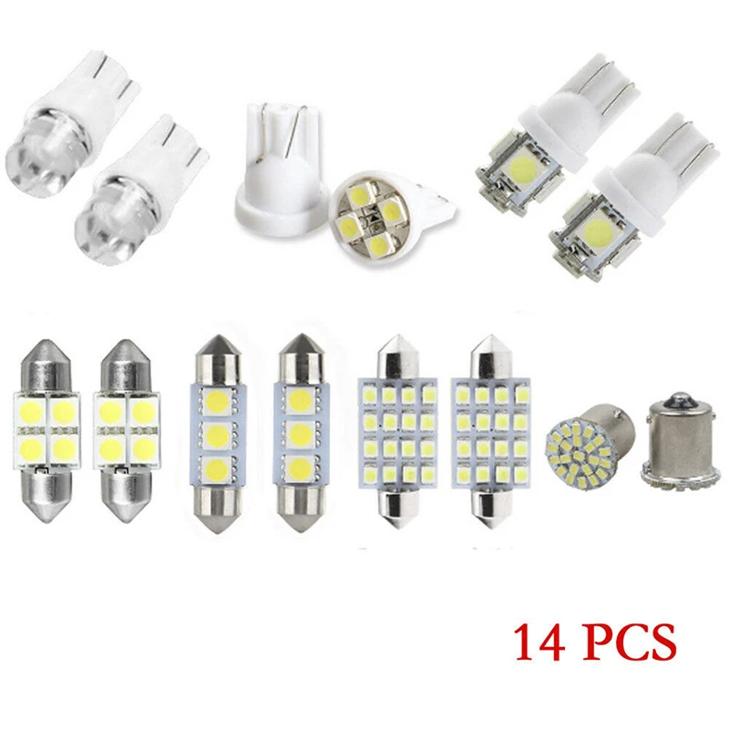 

14pcs/lot LED 36mm Car Auto Interior Map Dome License Plate Replacement Light Kit White Lamp Set