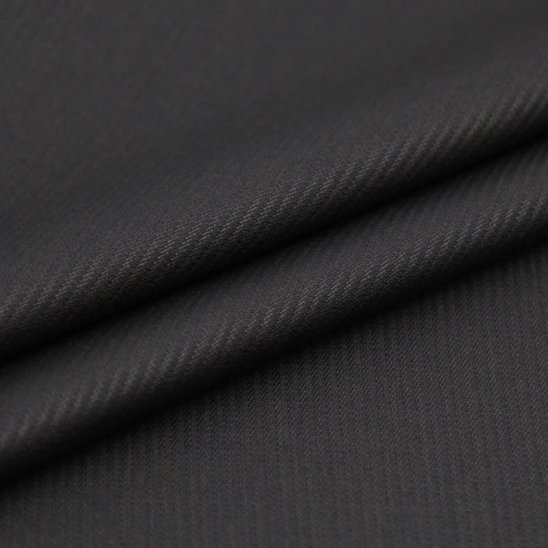 Black jacquard striped design fancy worsted suiting wool fabric 280g/meter,WF267