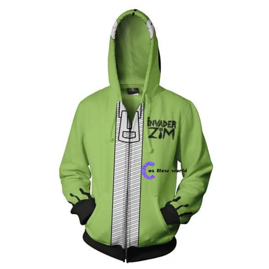 

2021 New Fashion Anime Invader Alien Zim Hoodie Cosplay Movie Hoodie Sweatshirts 3D Men