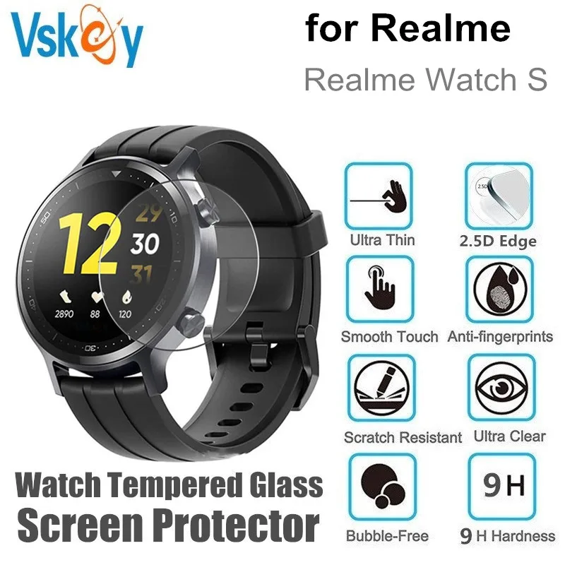 

VSKEY 100PCS Smart Watch Screen Protector for Realme Watch S Anti-Scratch Tempered Glass Protective Film