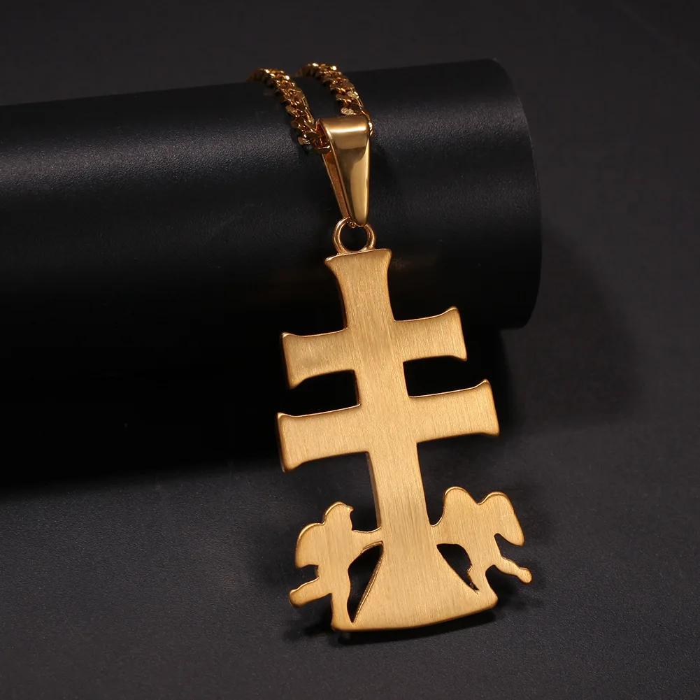 Personality 316L Stainless Steel Pendant Gold Plated Cross Jesus Pendant Religious Jewelry for Men Women Hip Hop Jewelry Gifts