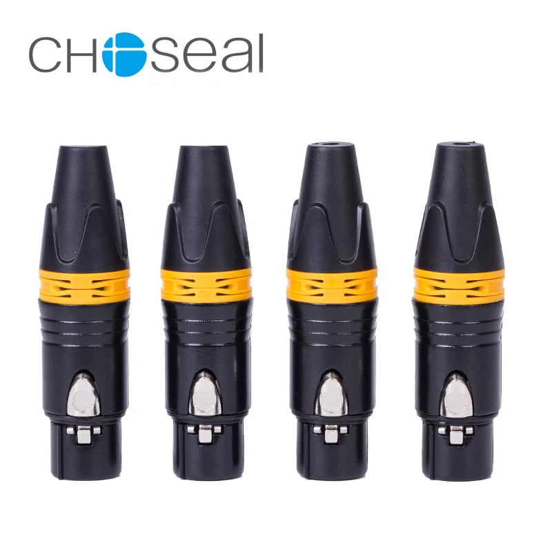 Choseal 30-я годовщина QD2002B XLR Женский аудио микрофонный кабель соединитель Cannon адаптер для аудио-кабеля соединитель --- 4 шт.